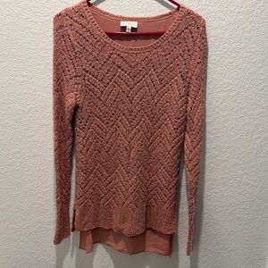 Lucky Brand Women's Textured Knit Sweater in Rose